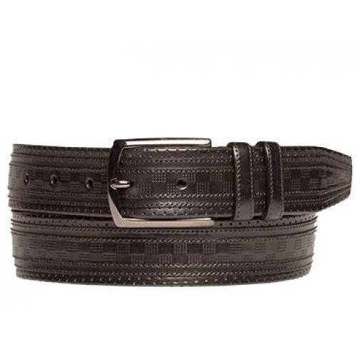 Mezlan "AO10110" Black Genuine Calfskin Belt